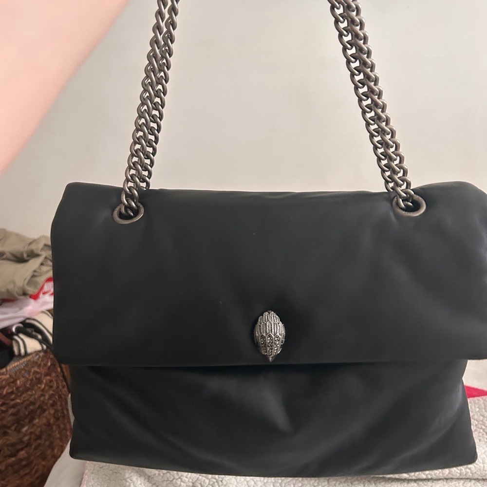 Kurt Geiger Dark Leather Chain Shoulder Bag